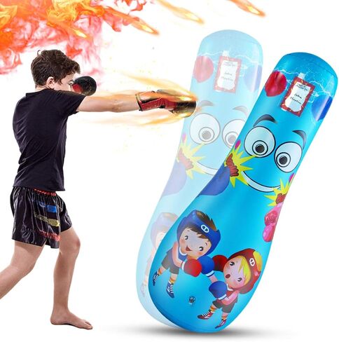 Punching Bag for Kids Boxing Dummy Inflatable Cool Fun Toys for Boys Sports Gifts Outdoor Activities Yard Games in Saudi Arabia