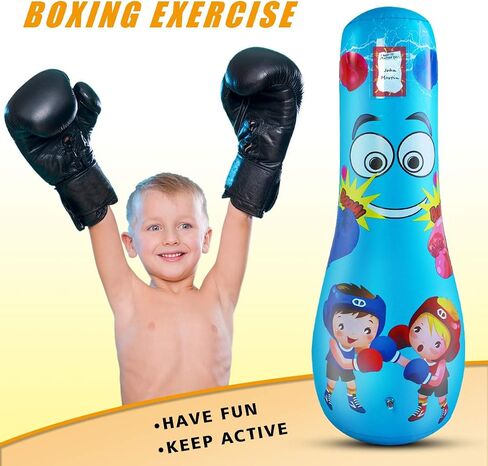 Punching Bag for Kids Boxing Dummy Inflatable Cool Fun Toys for Boys Sports Gifts Outdoor Activities Yard Games in Saudi Arabia