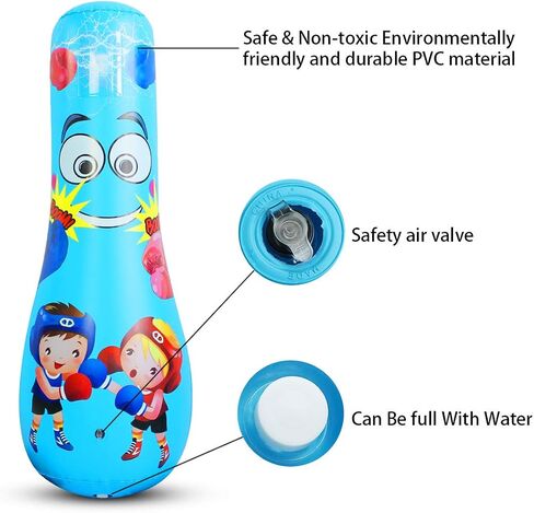 Punching Bag for Kids Boxing Dummy Inflatable Cool Fun Toys for Boys Sports Gifts Outdoor Activities Yard Games in Saudi Arabia