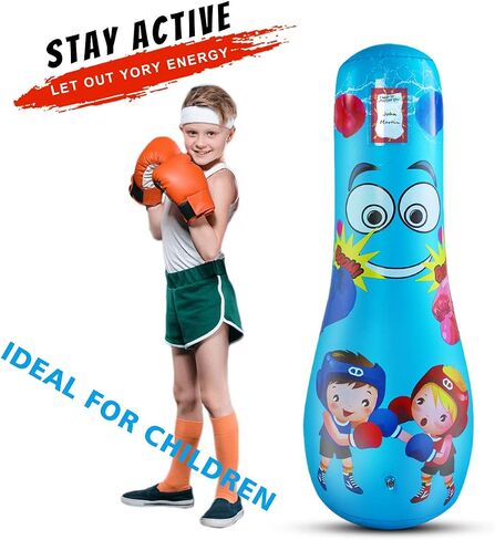 Punching Bag for Kids Boxing Dummy Inflatable Cool Fun Toys for Boys Sports Gifts Outdoor Activities Yard Games in Saudi Arabia
