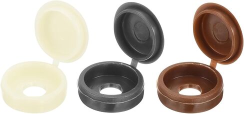 uxcell 210Pcs Screw Cover Caps, Plastic Hinged Screw Covers, Snap Washer Covers Screw Caps for Furniture and Walls, Blue/Coffee/Grey in Saudi Arabia