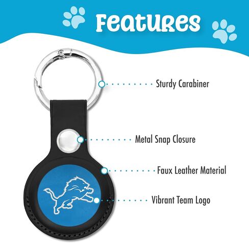 NFL Detroit Lions Keychain Apple AIR TAG Holder 2-Pack for Dogs & Cats, Case for Apple Airtag Tracker, GPS Dog Tracking Device Pendant Holder in Saudi Arabia