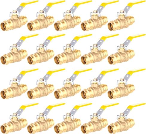 1/2-Inch Press X Press Ball Valve for Copper Tubing,Brass Full Port Water Stop Shut Off Ball Valve,1/4 Turn with EPDM O-ring(Pack of 5) in Saudi Arabia