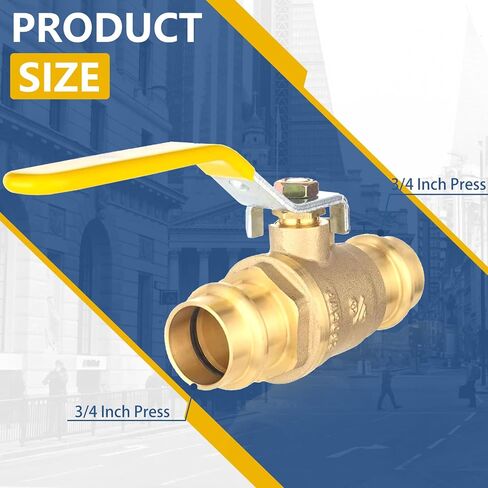 1/2-Inch Press X Press Ball Valve for Copper Tubing,Brass Full Port Water Stop Shut Off Ball Valve,1/4 Turn with EPDM O-ring(Pack of 5) in Saudi Arabia
