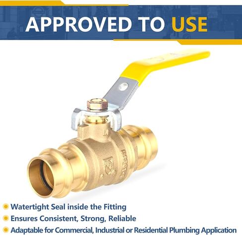 1/2-Inch Press X Press Ball Valve for Copper Tubing,Brass Full Port Water Stop Shut Off Ball Valve,1/4 Turn with EPDM O-ring(Pack of 5) in Saudi Arabia