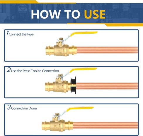 1/2-Inch Press X Press Ball Valve for Copper Tubing,Brass Full Port Water Stop Shut Off Ball Valve,1/4 Turn with EPDM O-ring(Pack of 5) in Saudi Arabia