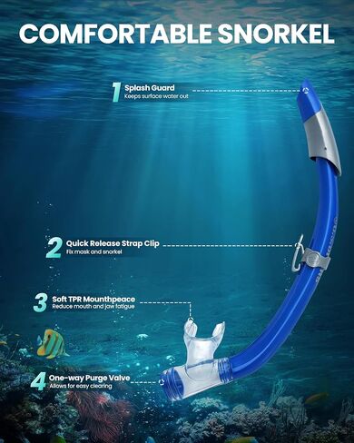 OutdoorMaster x U.S. Divers Cozumel DX معدات الغطس للسفر للبالغين مع قناع مضاد للضباب، أنبوب تنفس علوي جاف، وزعانف وحقيبة معدات للغوص والغطس والسباحة in Saudi Arabia