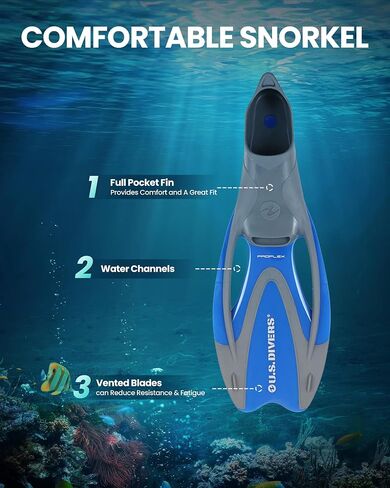 OutdoorMaster x U.S. Divers Cozumel DX معدات الغطس للسفر للبالغين مع قناع مضاد للضباب، أنبوب تنفس علوي جاف، وزعانف وحقيبة معدات للغوص والغطس والسباحة in Saudi Arabia