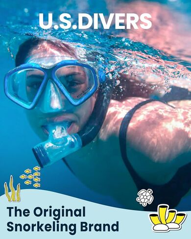 OutdoorMaster x U.S. Divers Cozumel DX معدات الغطس للسفر للبالغين مع قناع مضاد للضباب، أنبوب تنفس علوي جاف، وزعانف وحقيبة معدات للغوص والغطس والسباحة in Saudi Arabia