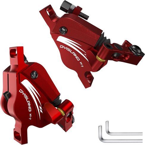 XT-7 Hydraulic Disc Brakes Calipers,Line Pulling/Cable Actuated Front & Rear Brake Calipers for MTB/Mountain/Road Bike/E-Bike. in Saudi Arabia