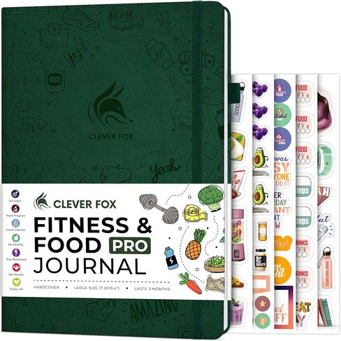 Clever Fox Fitness & Food Journal PRO – Daily Workout & Meal Planner for Women & Men – Exercise & Weight Loss Diary Notebook, 7.3x10.4" (Dark Teal) in Saudi Arabia