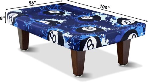 MABOZOO 8 Ball Pattern Billiard Pool Table Cover, Waterproof & Tearproof Snooker Table Covers for Pool Table 8 Fitted, Indoor/Outdoor Pool Table Accessories for Protecting Felt (Black) in Saudi Arabia