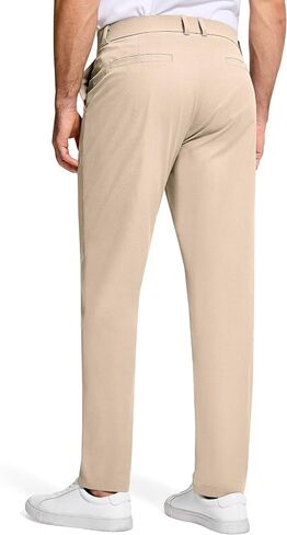 Mens Golf Pants 31" Inseam Stretch Slim Fit Dress Work Casual Pants Quick Dry Lightweight with 5 Pockets in Saudi Arabia