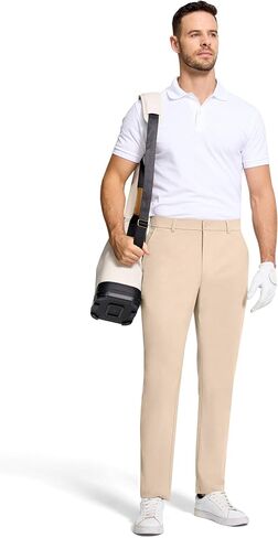 Mens Golf Pants 31" Inseam Stretch Slim Fit Dress Work Casual Pants Quick Dry Lightweight with 5 Pockets in Saudi Arabia