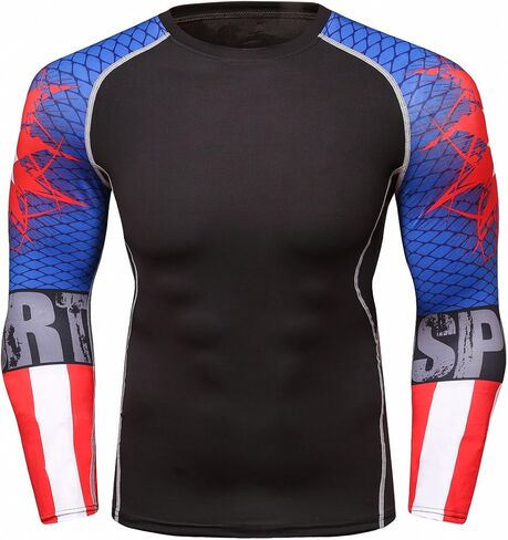 Men's Soft Slim Long Sleeve Dry-Fit Compression Gym Trainning Shirt in Kuwait