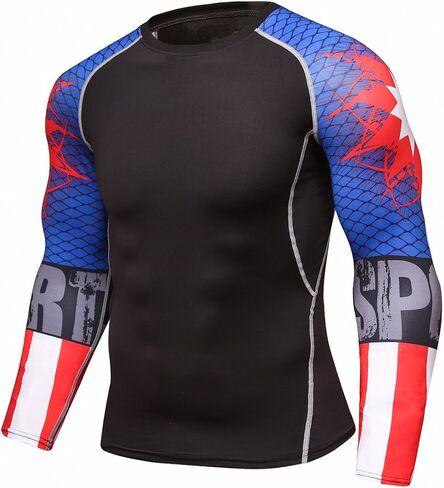 Men's Soft Slim Long Sleeve Dry-Fit Compression Gym Trainning Shirt in Kuwait