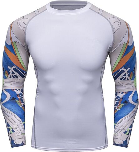 Men's Soft Slim Long Sleeve Dry-Fit Compression Gym Trainning Shirt in Kuwait