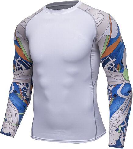 Men's Soft Slim Long Sleeve Dry-Fit Compression Gym Trainning Shirt in Kuwait