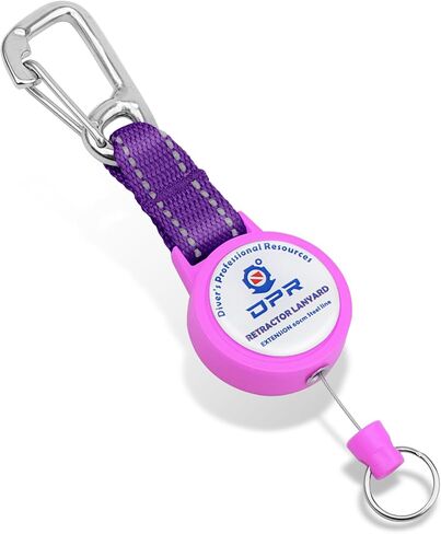 Scuba Retractor Clip, Heavy-Duty Dive Gear Retractable Tether with 316 Stainless Steel Snap Hook, Split Ring and 60cm (24″) Quick-Release Extension Cord for Diving, Spearfishing, Swimming in Saudi Arabia