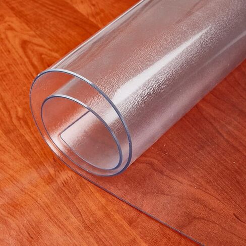NECAUX 42 Inch Round Clear Table Cover Protector, 2mm Thick Upgraded Version, Unshrinkable Waterproof Scratch Resistant Plastic Tablecloth Protector Circle Table Pad for Dining Room Table Office Desk in Kuwait
