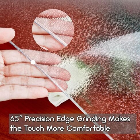 NECAUX 42 Inch Round Clear Table Cover Protector, 2mm Thick Upgraded Version, Unshrinkable Waterproof Scratch Resistant Plastic Tablecloth Protector Circle Table Pad for Dining Room Table Office Desk in Kuwait