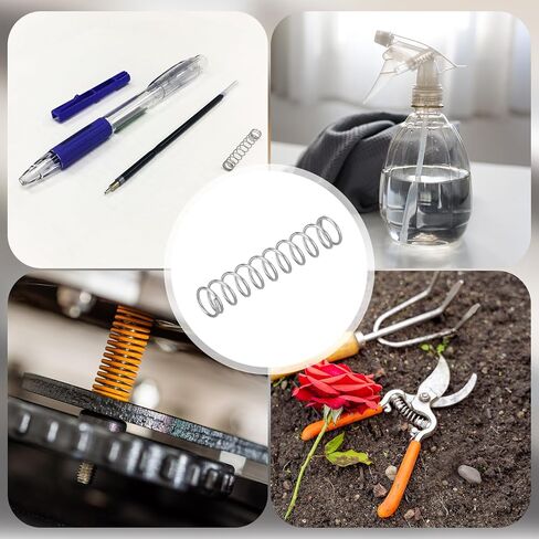 uxcell 2Pcs Compression Springs, 0.7mm Wire Diameter x 7mm OD x 30mm Length 304 Stainless Steel Extension Spring Ballpoint Pen Pressure Springs for Shop Home Repairs, Silver in Saudi Arabia