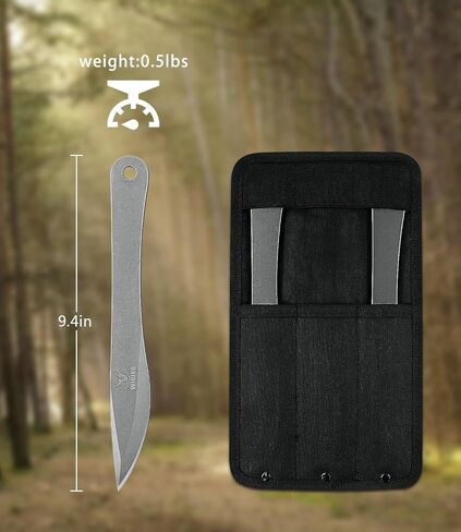 مجموعة رمي 9.4 بوصة، رمح رمي كامل، من الفولاذ المقاوم للصدأ مع مجموعة رمي غمد من النايلون للمنافسة والترفيه - 9 عبوات in Kuwait