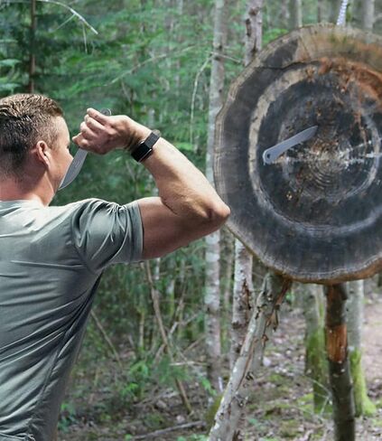 مجموعة رمي 9.4 بوصة، رمح رمي كامل، من الفولاذ المقاوم للصدأ مع مجموعة رمي غمد من النايلون للمنافسة والترفيه - 9 عبوات in Kuwait