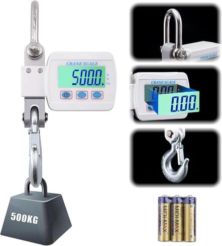 مقياس معلق رقمي من Goture، موازين رافعة 500 كجم/1100 رطل، ميزان صيد مع شاشة LED، مقياس وزن معلق عالي التحمل لصيد الأسماك، الأمتعة، الألعاب الكبيرة، المزرعة، الصيد، الصناعات، المستودعات in Kuwait