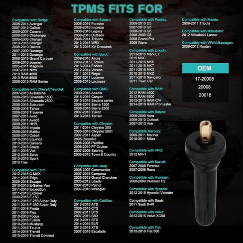100 PCS 20008 TPMS Snap-in Tire Pressure Sensor Valve Stem for 2005-2016 Dodge Chevy Ford VW Subaru Buick GMC Chrysler Jeep Cadillac Pontiac Lincoln RAM Saturn Mercury Suzuki 17-20008 20018 in Saudi Arabia