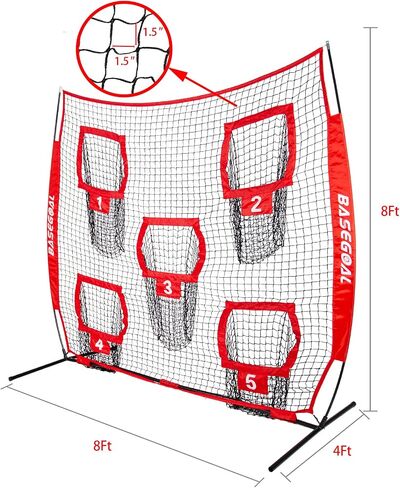 Football Nets for Throwing,Football Target,Quarterback Training Equipment with 5 Target Pockets for Improving Football Accuracy Throwing-8 x 8 ft or 7 x 7 ft Nets in Saudi Arabia