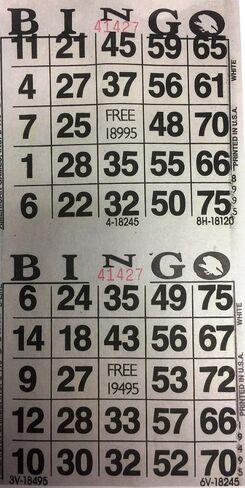 3000 Paper Bingo Cards-2 Cards per sheet-1500 Sheets [Choose Color Below] in Saudi Arabia