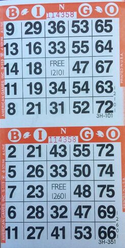 3000 Paper Bingo Cards-2 Cards per sheet-1500 Sheets [Choose Color Below] in Saudi Arabia
