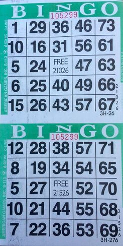 3000 Paper Bingo Cards-2 Cards per sheet-1500 Sheets [Choose Color Below] in Saudi Arabia