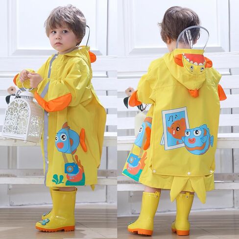 Kids Raincoats Waterproof Rain Jacket Cartoon Children Toddler Rain Wear Hooded Rain Poncho Reusable Rainwear in Saudi Arabia