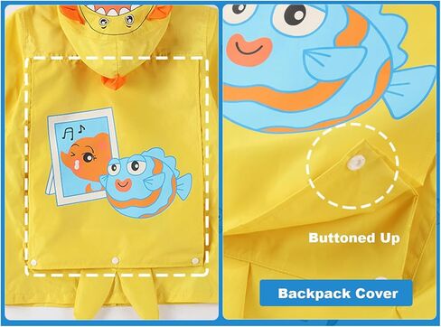 Kids Raincoats Waterproof Rain Jacket Cartoon Children Toddler Rain Wear Hooded Rain Poncho Reusable Rainwear in Saudi Arabia