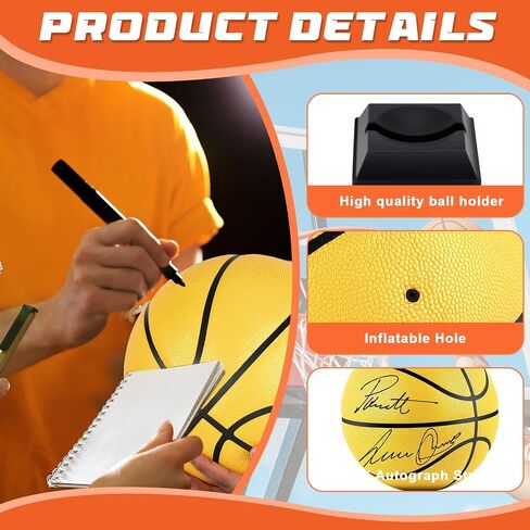 Hiboom Autograph Football with Acrylic Display Stand Air Pump Blank Gold Football for Trophy Anniversary High School College Coaching Gift Award Championship Party in Saudi Arabia
