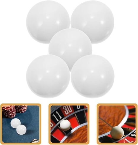 Toyvian 5pcs 12mm Roulette Balls Roulette Wheel Beads Acrylic Roulette Game Beads Replacement Roulette Accessories for 8-12 Inch Roulette Wheel White in Saudi Arabia