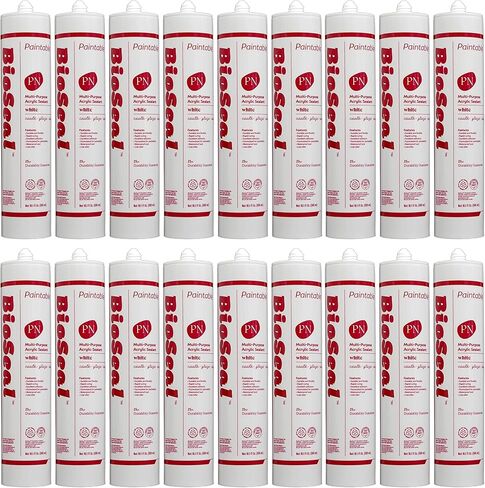 Paintable White BioSeal Acrylic Latex Silicone Caulk -PAINTABLE- Silicone Caulk 10.1oz Tube (Pack of 2) in Kuwait