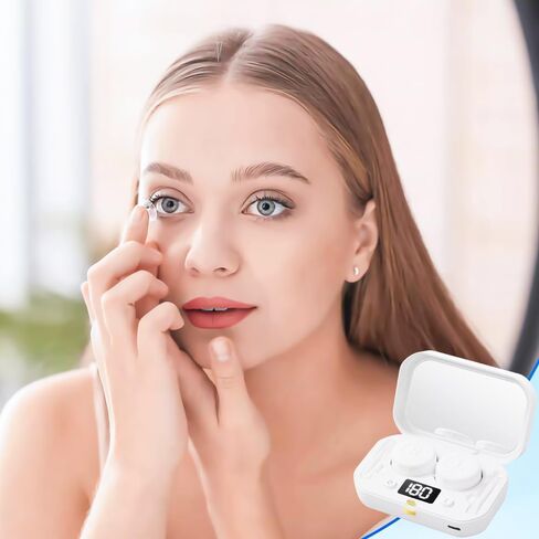 آلة تنظيف العدسات اللاصقة، منظف العدسات اللاصقة بالموجات فوق الصوتية المحمول مع 4 أوضاع توقيت، اهتزاز عالي التردد 360 درجة لتنظيف العدسات الناعمة، العدسات اللاصقة الملونة (الأبيض إلى الأزرق) in Kuwait