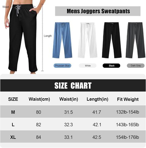 Mens Cotton Yoga Pants Home Trousers Running Bodybuilding Casual Pants Joggers Lightweight Sweatpants in Saudi Arabia