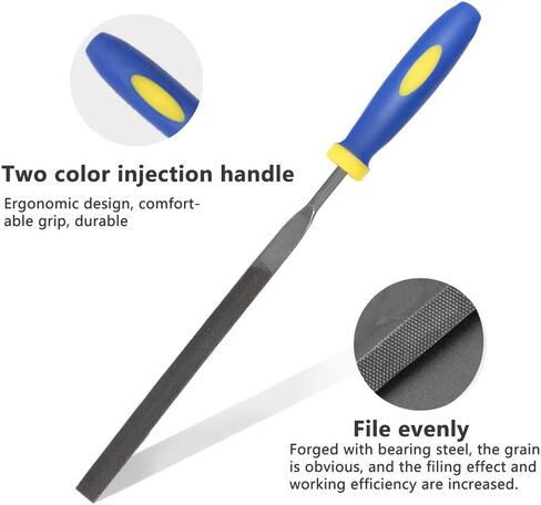 KALIM 10PCS Needle File Set High Carbon Steel File Set with Plastic Non-Slip Handle, Hand Metal Tools for Wood, Plastic, Model, Jewelry, Musical Instrument and DIY (6 Inch Total Length) in Kuwait