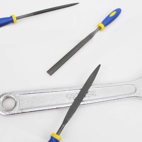 KALIM 10PCS Needle File Set High Carbon Steel File Set with Plastic Non-Slip Handle, Hand Metal Tools for Wood, Plastic, Model, Jewelry, Musical Instrument and DIY (6 Inch Total Length) in Kuwait