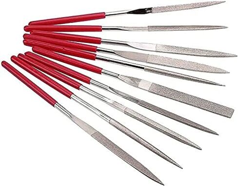 10Pcs Mini Diamond Needle File Set Jewelers Hand Files Tool Kit for Metal Ceramic Stone Jewelry Rough Carving Glass Filing, 140mm/5.1" Length in Saudi Arabia