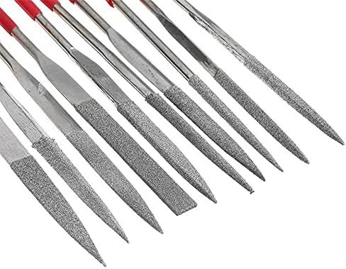 10Pcs Mini Diamond Needle File Set Jewelers Hand Files Tool Kit for Metal Ceramic Stone Jewelry Rough Carving Glass Filing, 140mm/5.1" Length in Saudi Arabia