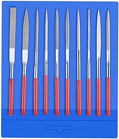 10Pcs Mini Diamond Needle File Set Jewelers Hand Files Tool Kit for Metal Ceramic Stone Jewelry Rough Carving Glass Filing, 140mm/5.1" Length in Saudi Arabia