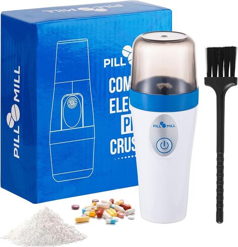 Small Electric Pill Crusher Fine Powder by Pill Mill - Pill Grinder Fine Powder Extremely Fine - Hospital Grade Pill Crusher for Elderly - Electric Pill Grinder for Medicine - Pill Crusher for Pets in Kuwait