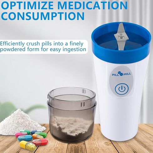 Small Electric Pill Crusher Fine Powder by Pill Mill - Pill Grinder Fine Powder Extremely Fine - Hospital Grade Pill Crusher for Elderly - Electric Pill Grinder for Medicine - Pill Crusher for Pets in Kuwait