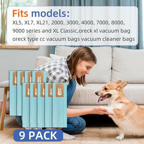 9 Pack PK80009 Vacuum Replacement Cleaner Bags for Oreck XL XL2000 XL8000 XL9000 and Commercial Series,Blue in Saudi Arabia