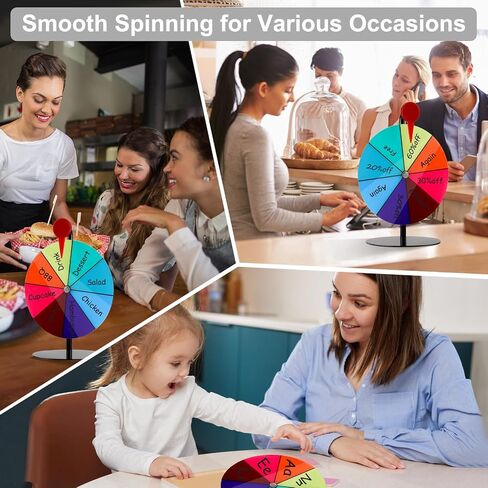 7.8" Spinning Prize Wheel, Spinning Wheel for Prizes with Stand 8 Slots Color Tabletop Roulette with Dry Erase Marker Spinner Wheel of Fortune Spinning Game for Carnival, Tradeshow, Classroom Games in Saudi Arabia
